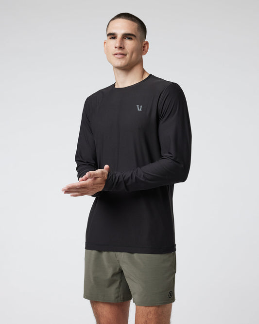 Long Sleeve Strato Graphic Tee Black Workout Tee | Vuori discount