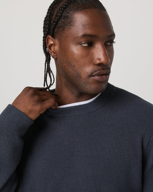Midweight Rib Sweater Men's Navy Ribbed Knit Sweater | Vuori sale