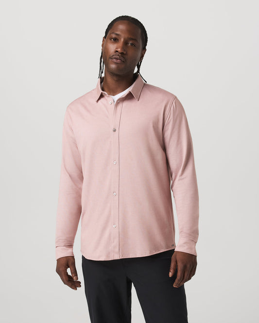 Long Sleeve Knit Oxford Button Down - Classic Fit Mauve | Vuori for sale
