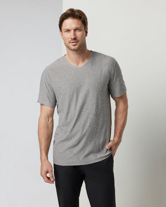 Strato Tech V-Neck Men's Heather Grey Shirt | Vuori discount