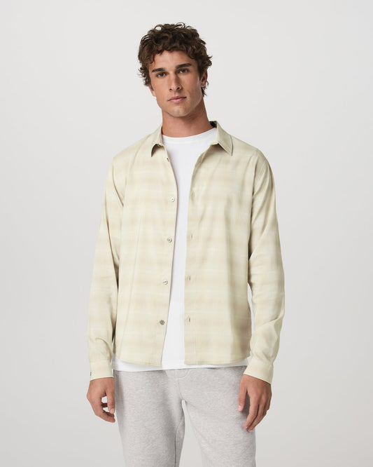Men's Long Sleeve Plaid Button Down Shirt Sandalwood | Vuori outlet