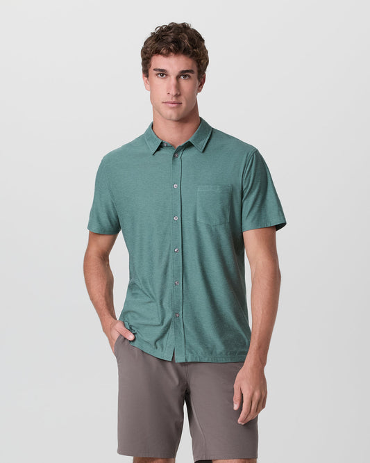Short Sleeve Strato Button Down Bluegrass Heather | Vuori outlet