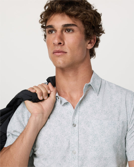 Short Sleeve Bridge Button Down Men's Frost Grey Shirt | Vuori sale