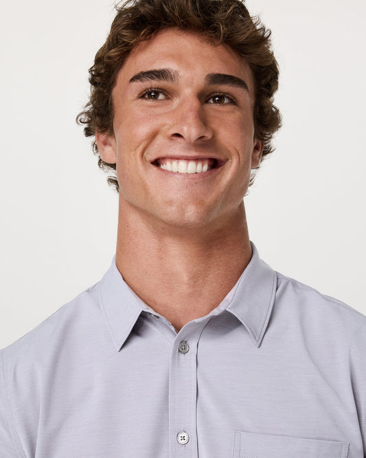 Short Sleeve Bridge Button Down Men's Cinder Shirt | Vuori online