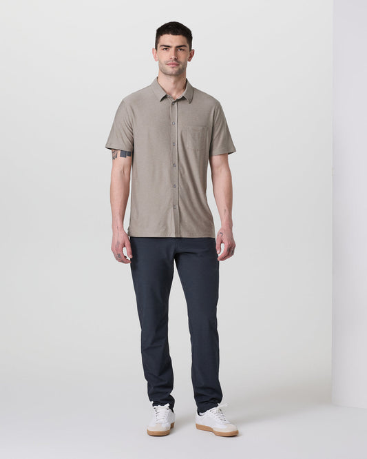 Short Sleeve Strato Button Down Mocha Heather | Vuori discount