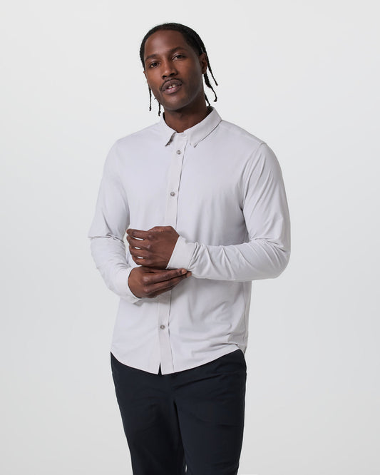 Long Sleeve TravelLite Button Down Frost Grey | Vuori shop