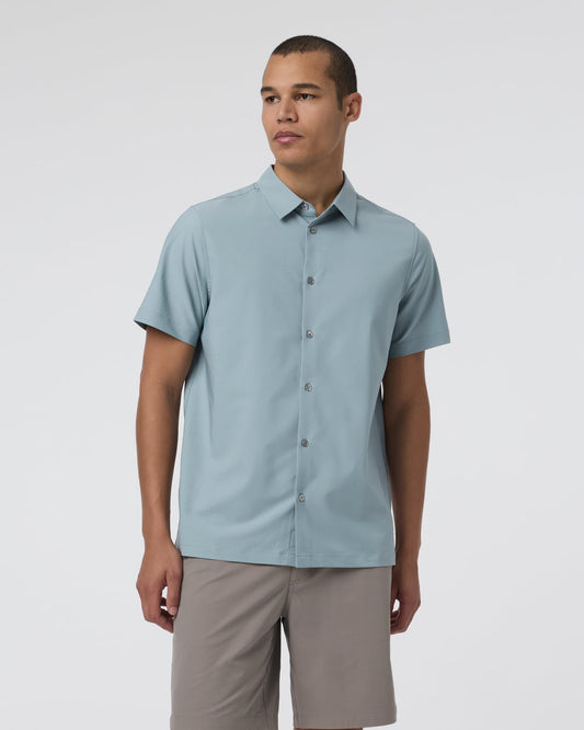 Short Sleeve Manhattan Button Down Men's Mist Shirt | Vuori onsale