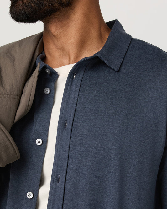 Men's Long Sleeve Ponto Button Down Azure Heather | Vuori discount