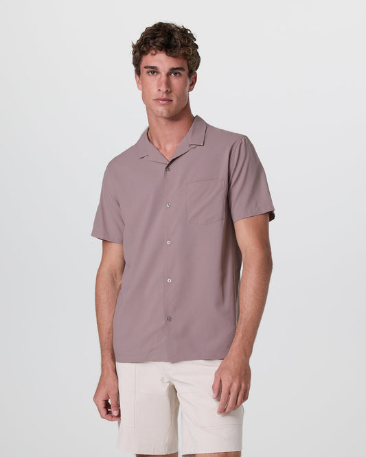 Seaport Button Down Men's Dark Umber Short Sleeve | Vuori onsale