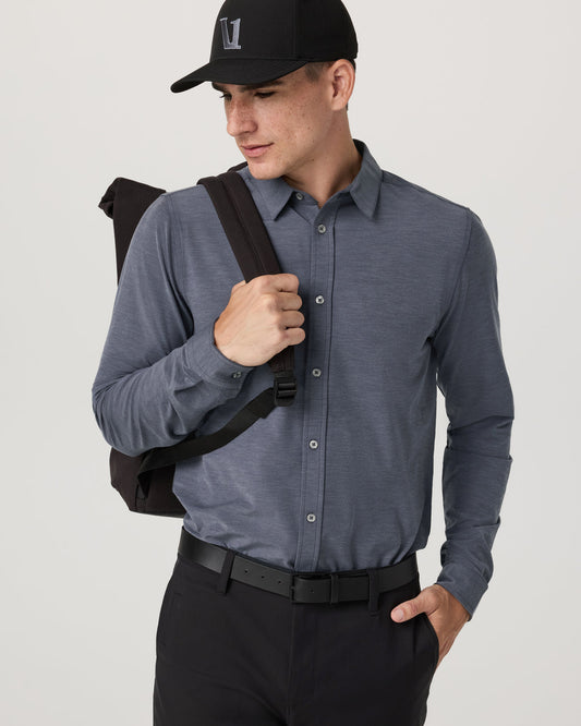Long Sleeve Bridge Button Down Men's Moonlight Shirt | Vuori for sale