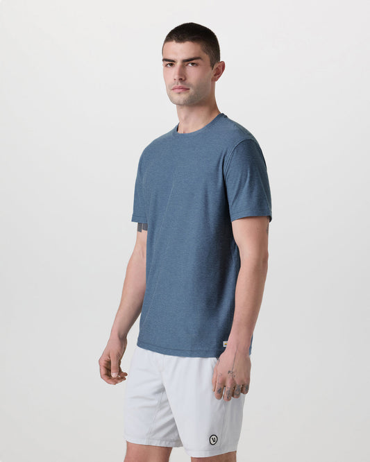 Strato Tech Tee Men's Pool Blue Workout Shirt | Vuori sale
