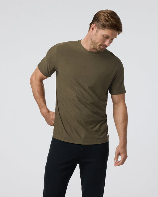 Strato Tech Tee Men's Moss Green Workout Shirt | Vuori discount