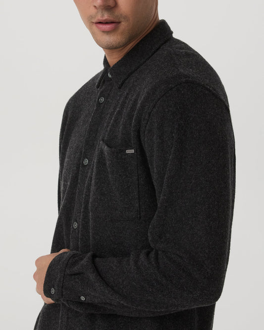 Long Sleeve Altitude Wool Shirt - Relaxed Volcanic Ash | Vuori onsale