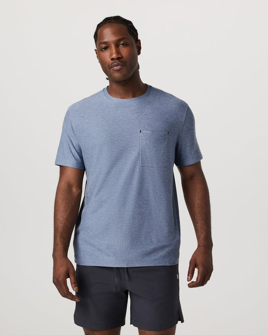 Men's Short Sleeve Strato Pocket Tee - Relaxed Chambray | Vuori online