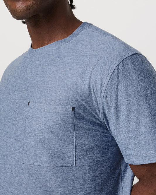 Men's Short Sleeve Strato Pocket Tee - Relaxed Chambray | Vuori online