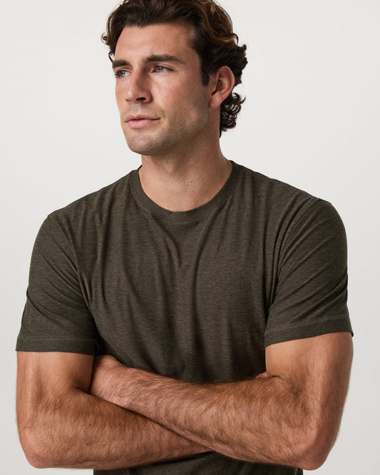Strato Tech Tee Men's Dark Oregano Heather T-Shirt | Vuori outlet