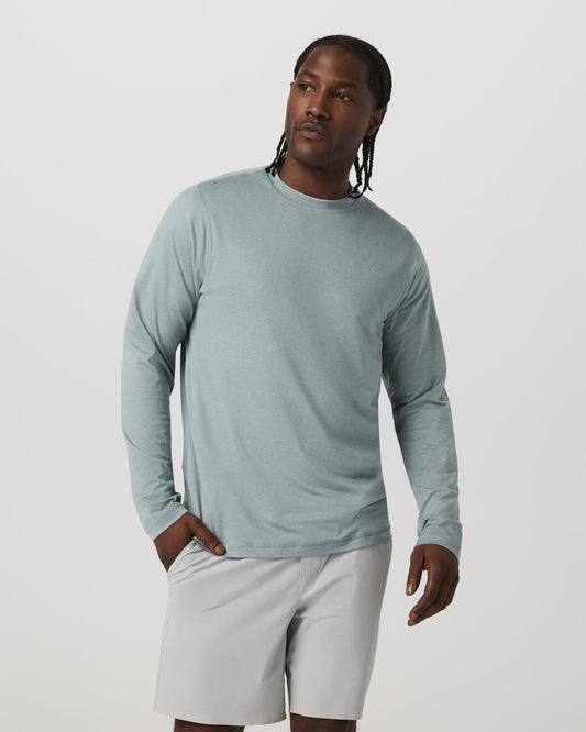 Long Sleeve Ponto Performance Tee Misty Blue Heather | Vuori sale