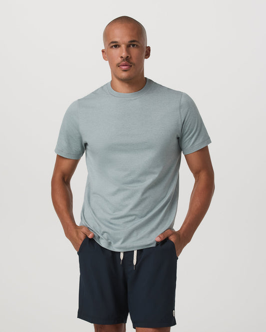 Short Sleeve Ponto Performance Tee Misty Blue Heather | Vuori onsale