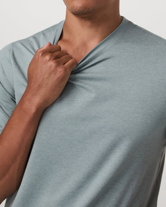 Short Sleeve Ponto Performance Tee Misty Blue Heather | Vuori onsale
