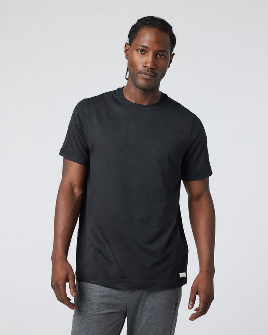 Short Sleeve Ponto Performance Tee Black Heather | Vuori for sale