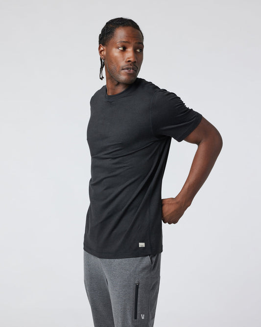 Short Sleeve Ponto Performance Tee Black Heather | Vuori for sale
