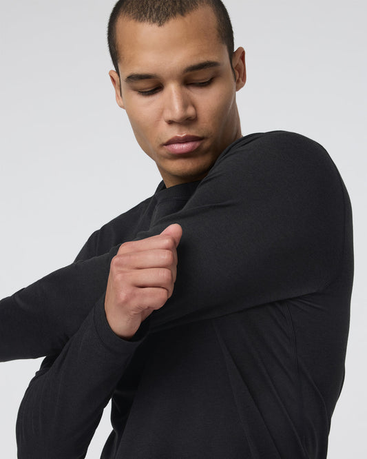 Long Sleeve Ponto Performance Tee Black Heather | Vuori online