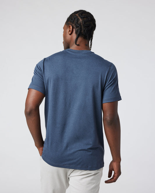 Short Sleeve Ponto Performance Tee Azure Heather | Vuori shop