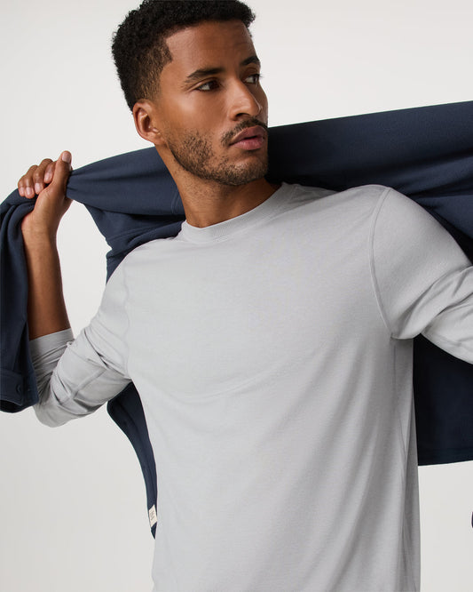 Long Sleeve Ponto Performance Tee Frost Grey Heather | Vuori discount