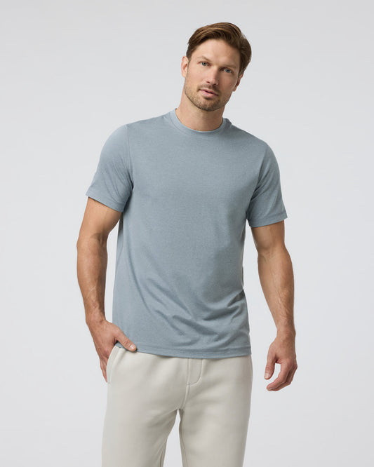 Short Sleeve Ponto Performance Tee Dusty Blue Heather | Vuori outlet