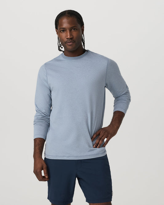 Long Sleeve Ponto Performance Tee Blue Dusk Heather | Vuori discount