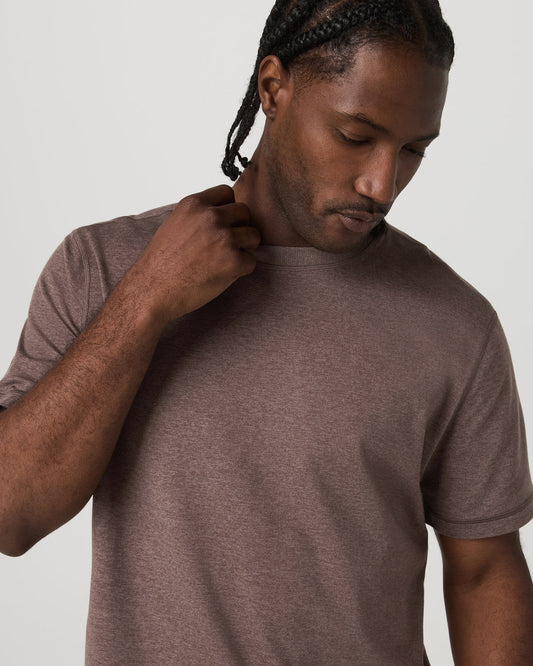 Short Sleeve Ponto Tee - Relaxed Fit Elm Heather | Vuori shop