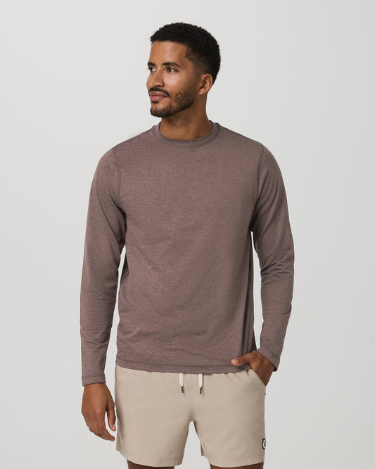Men's Long Sleeve Ponto Performance Tee Elm Heather | Vuori sale