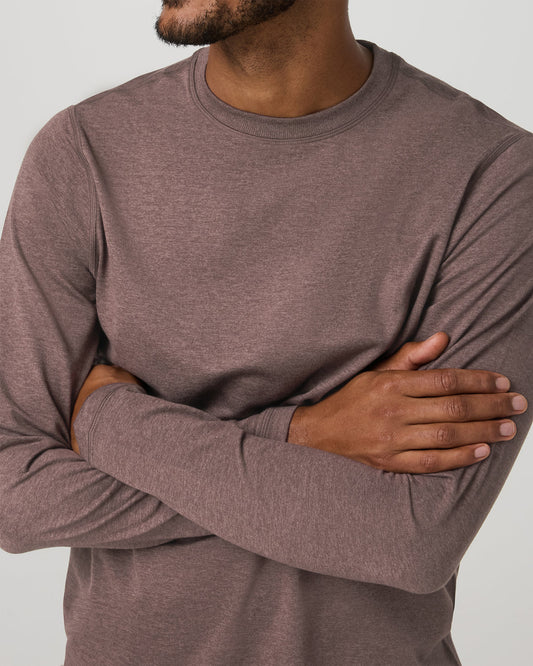 Men's Long Sleeve Ponto Performance Tee Elm Heather | Vuori sale