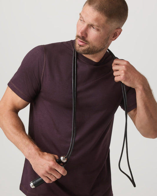 Men's Short Sleeve Ponto Performance Tee Raisin Heather | Vuori shop