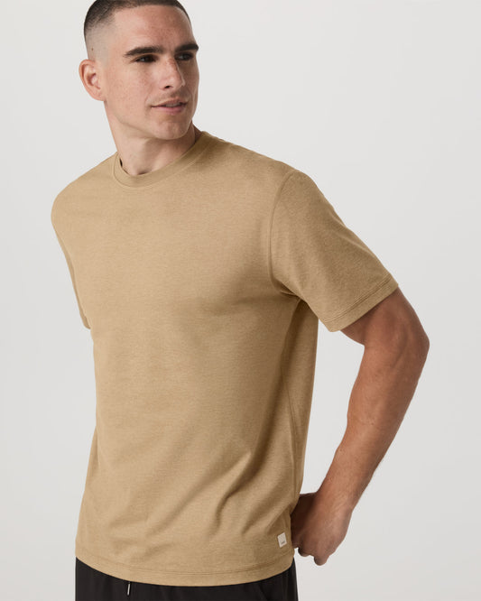Men's Short Sleeve Ponto Tee - Relaxed Sungold Heather | Vuori sale
