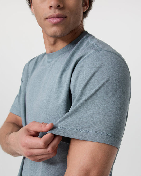 Short Sleeve Ponto Tee - Relaxed Fit Dusty Blue Heather | Vuori online