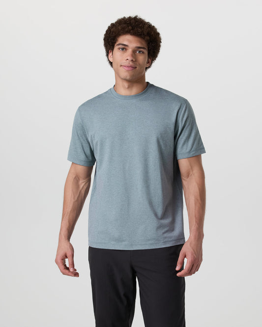 Short Sleeve Ponto Tee - Relaxed Fit Dusty Blue Heather | Vuori online