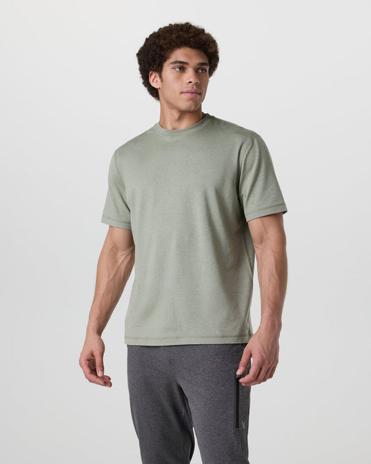 Short Sleeve Ponto Tee - Relaxed Fit Agave Green Heather | Vuori outlet