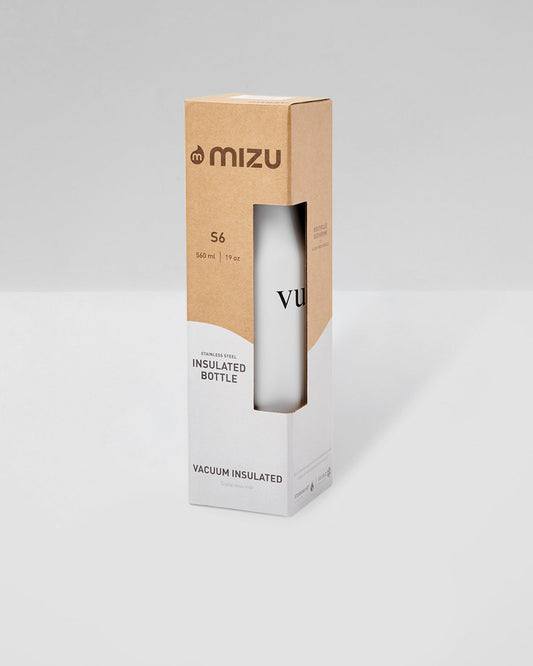 S6 Wordmark Mizu Water Bottle White Insulated Bottle | Vuori online